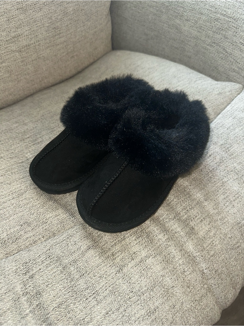 Target Black Kids Faux Fur Slip-On Slippers